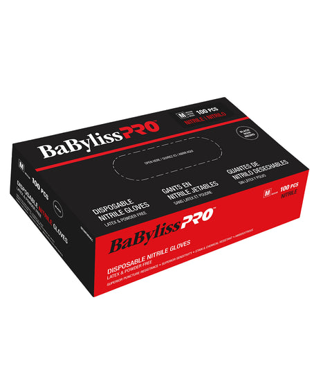 DannyCo BaBylissPRO Disposable Nitrile Gloves Black, Medium