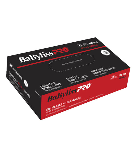 DannyCo BaBylissPRO Disposable Nitrile Gloves, Xlarge White