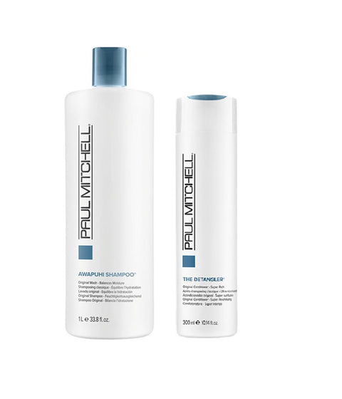 Paul Mitchell Fan Faves 1L Awapuhi Shampoo + 300ml The Detangler JF24