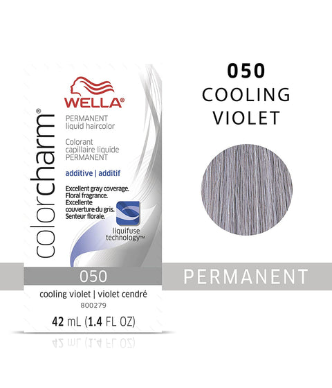 Wella ColorCharm Permanent Liquid Hair Color 050/Cooling Violet Additive, 42mL