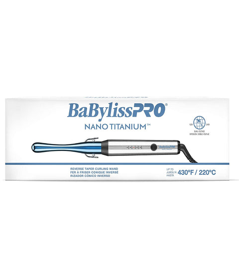 DannyCo BaBylissPRO Nano-Titanium Reverse Taper Curling Wand 1"