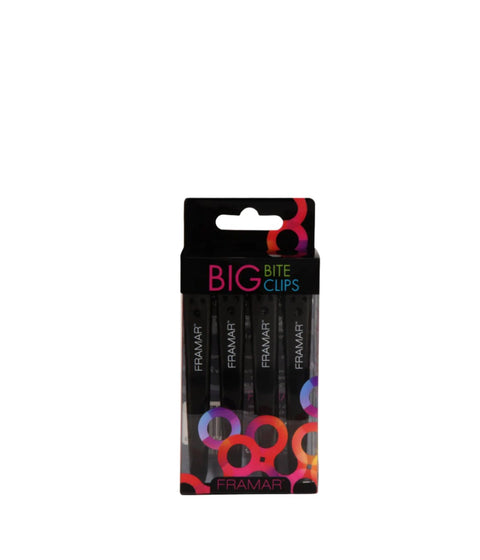 Framar Black Big Bite Clips 4/Pkg