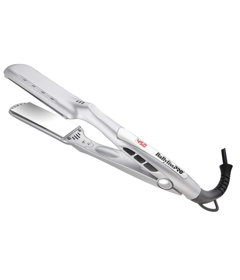 DannyCo BaBylissPRO Caiman Nano-Titanium Digital Flat Iron with 1-3/8", White