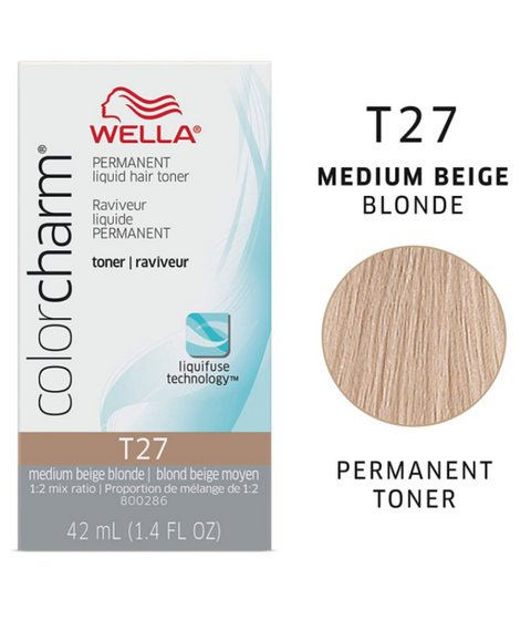 Wella ColorCharm Permanent Liquid Hair Toner T27, 42mL