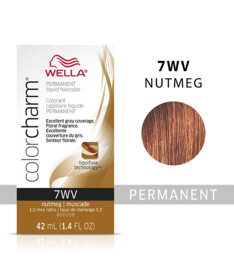 Wella ColorCharm Permanent Liquid Hair Color 7WV/Nutmeg, 42mL