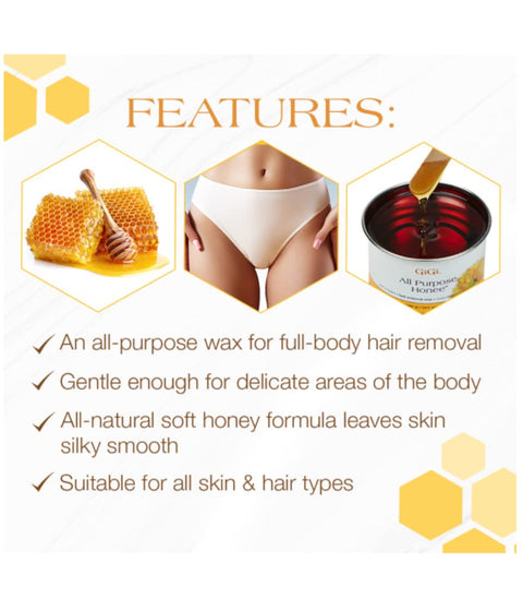 GiGi All Purpose Honee Hair Removal Soft Wax, 14oz