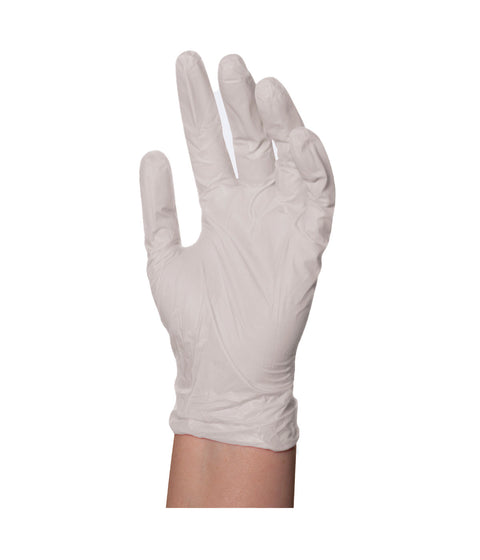 DA BP Disposable White Vinyl Gloves Medium 100/pcs