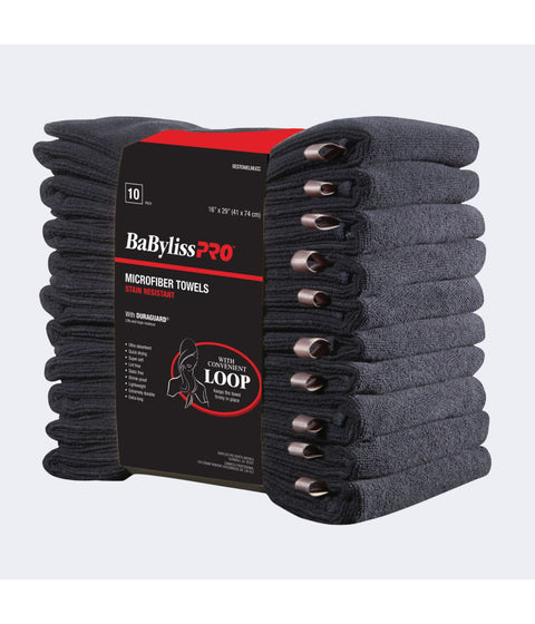 DannyCo BaBylissPRO Black Microfibre Towels 10/pack