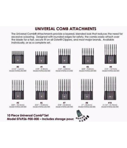 Oster 10pc Universal Comb Set