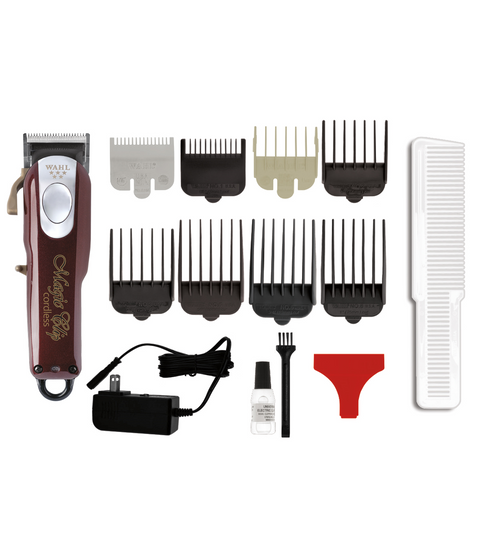 wahl pro 5 star cordless magic, 8 guides, charger, oil, brush, comb and guard