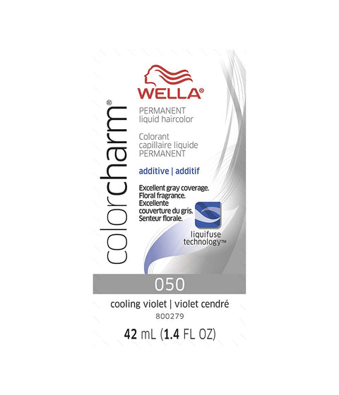 Wella ColorCharm Permanent Liquid Hair Color 050/Cooling Violet Additive, 42mL