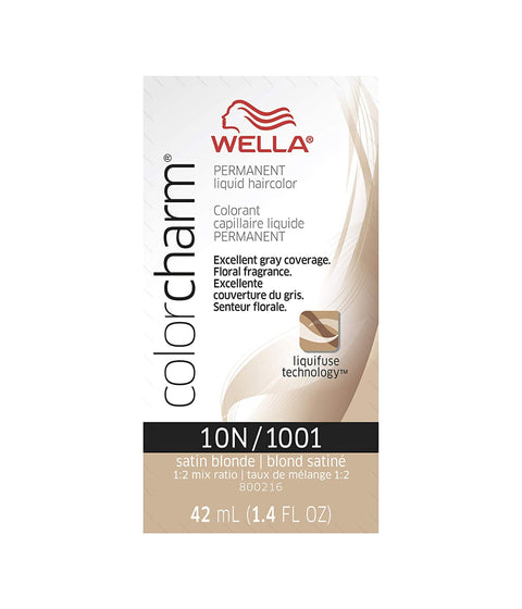 Wella ColorCharm Permanent Liquid Hair Color 10N/Satin Blonde, 42mL