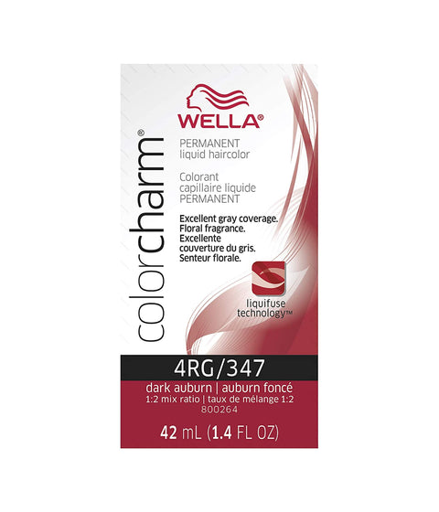 Wella ColorCharm Permanent Liquid Hair Color 4RG/Dark Auburn, 42mL