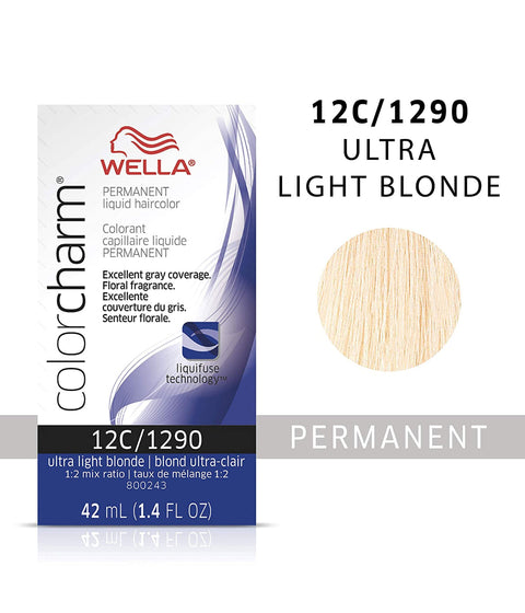 Wella ColorCharm Permanent Liquid Hair Color 12C/Ultra Light Blonde, 42mL