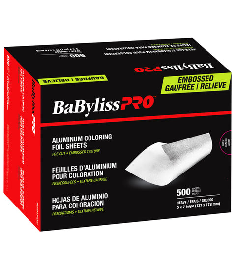 DannyCo BaBylissPRO Aluminum Coloring Foil Heavy Embossed Sheets, 5x7 inch, 500/box