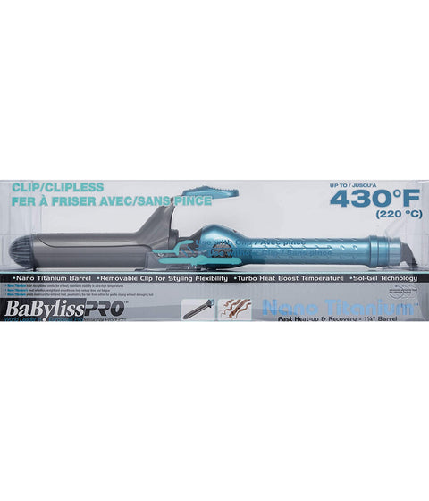 DannyCo BaBylissPRO Nano-Titanium Clip/Clipless Curling Iron 1"