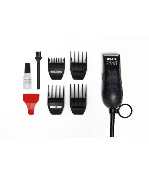 wahl pro black peanut trimmer clipper, 4 guides, oil, brush and guard