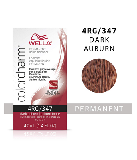 Wella ColorCharm Permanent Liquid Hair Color 4RG/Dark Auburn, 42mL
