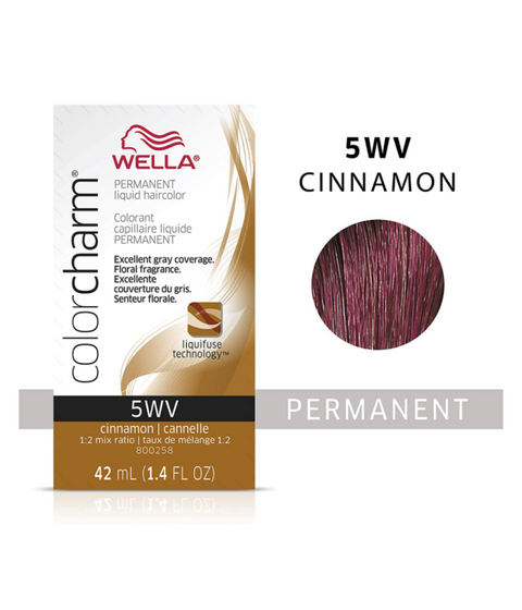 Wella ColorCharm Permanent Liquid Hair Color 5WV/Cinnamon, 42mL