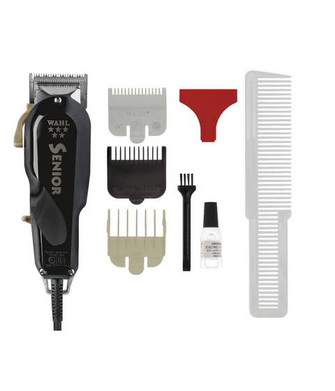 wahl pro 5 star senior with 3 guides, brush, oil, comb and guard