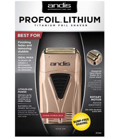 Andis ProFoil Lithium Titanium Foil Shaver, Copper AN17220
