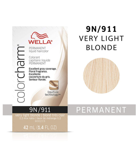Wella ColorCharm Permanent Liquid Hair Color 9N/Very Light Blonde, 42mL