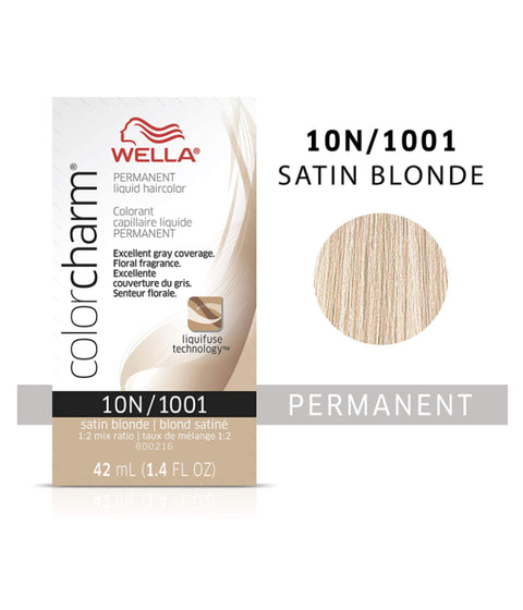 Wella ColorCharm Permanent Liquid Hair Color 10N/Satin Blonde, 42mL